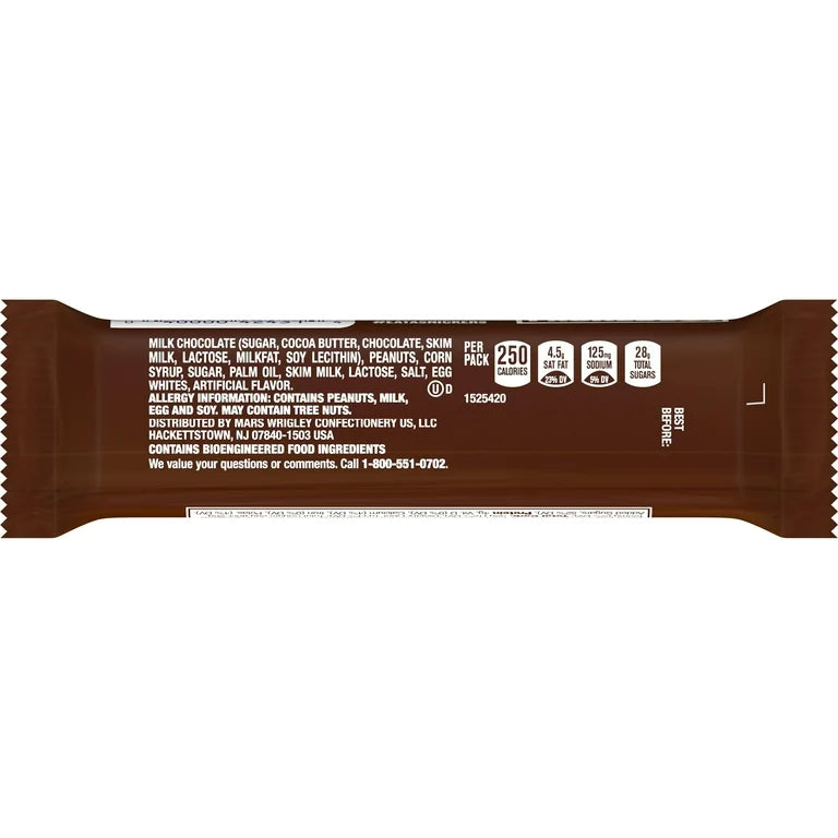 Snickers Milk Chocolate Candy Bars, Full Size, 1.86 oz.,