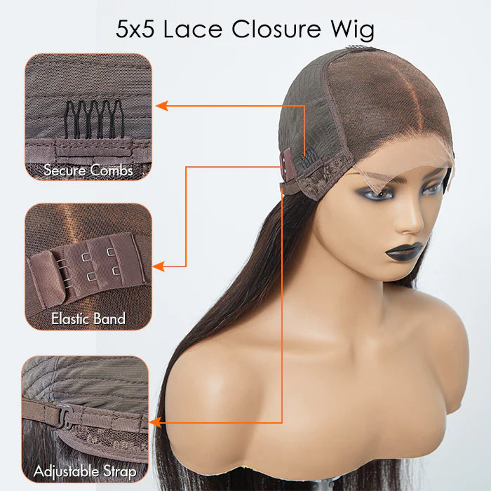 STRAIGHT HD 5X5 CLOSURE WIG