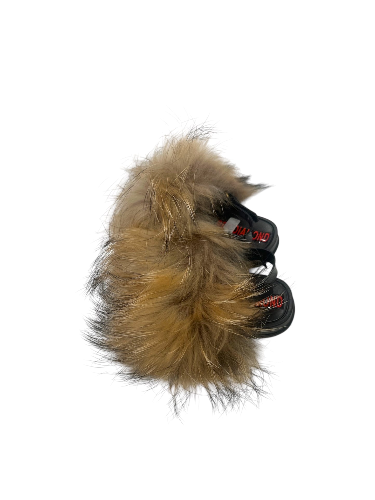 Toddler faux fur slides brown