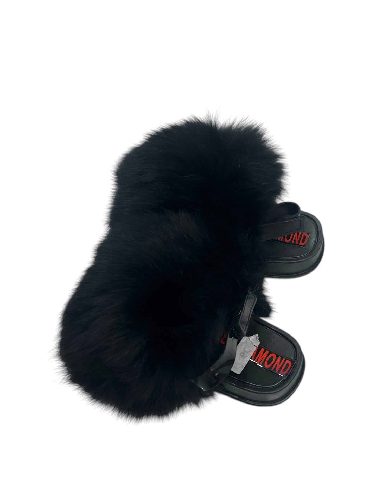 Toddler faux fur slides black
