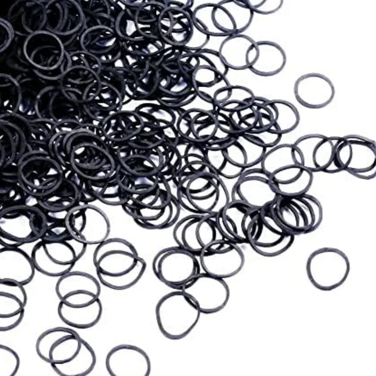 Annie Rubber Bands Assorted Sizes, 500 Piece Hair Ties, Black