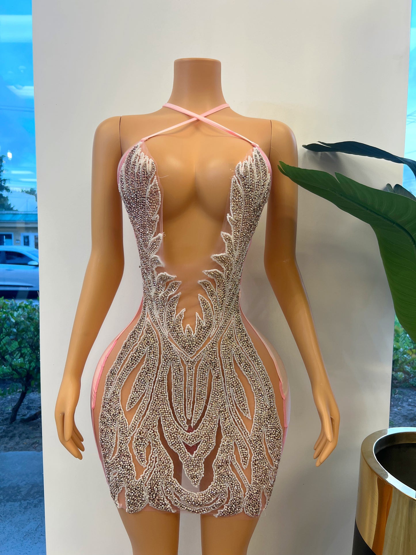 Diamond Pink Mini Dress