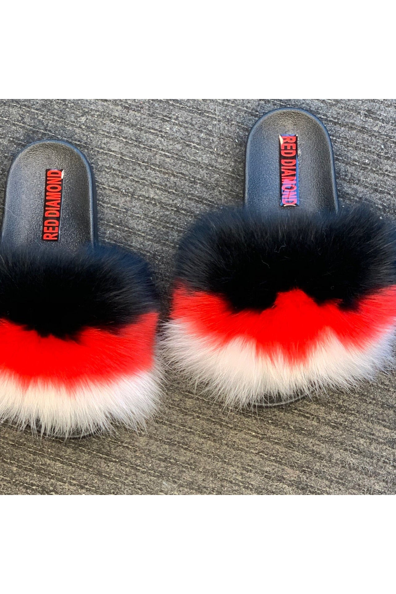 Red white black slides