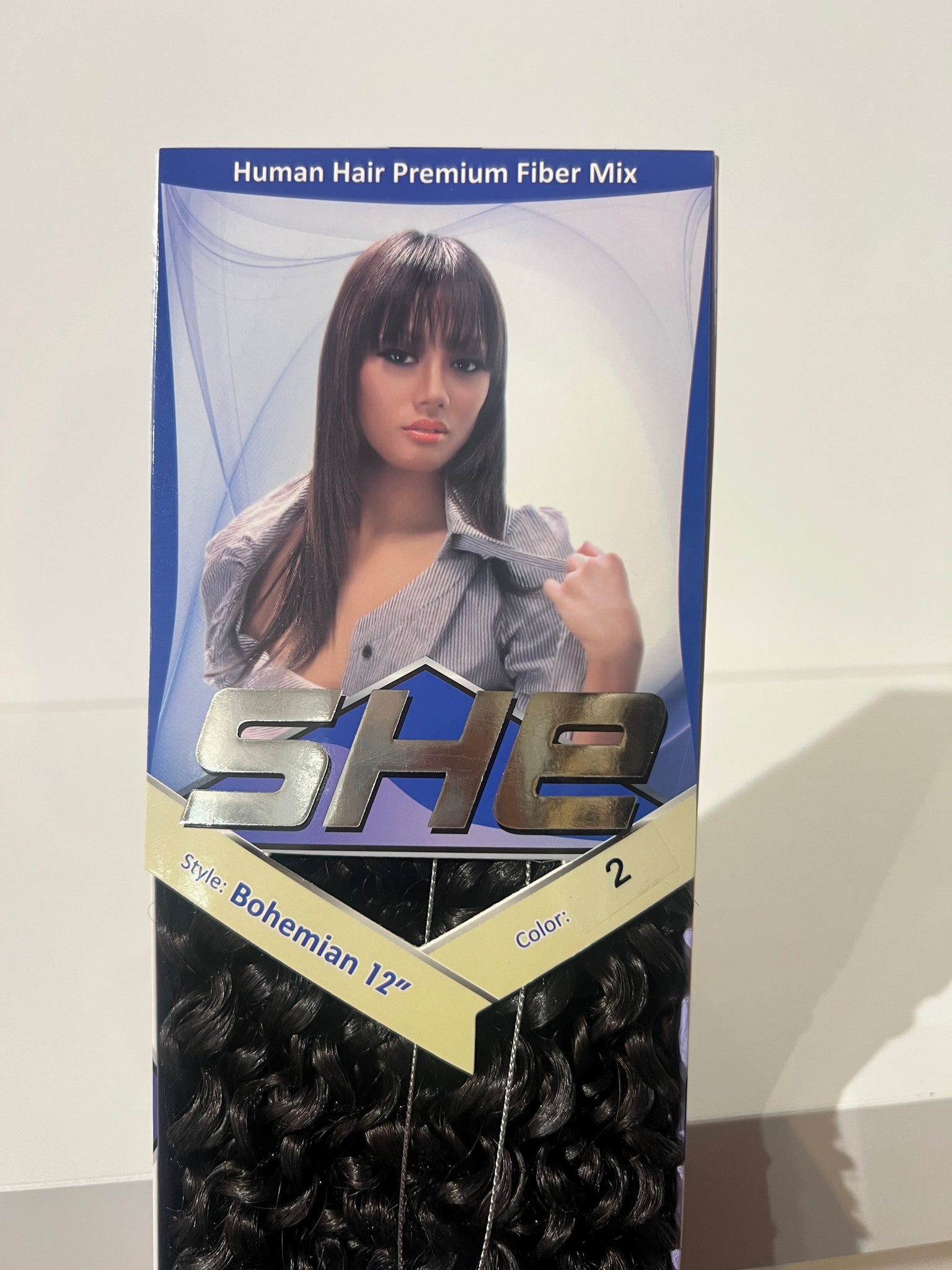 SHe Natural Human Hair wet & wavy 12 Inch Color #2