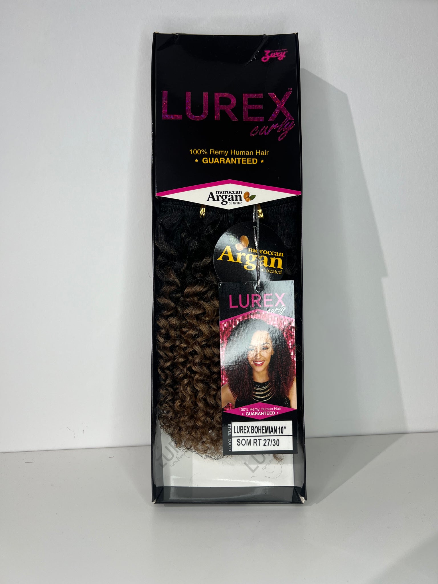Zury lurex curly 100% remy human hair lurex bohemian 10” color 27/30