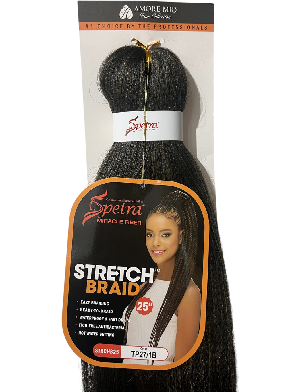 Amore Mio Spetra Miracle Fiber Stretch Braid 1 Pack 25” Braiding Hair #TP27/1B