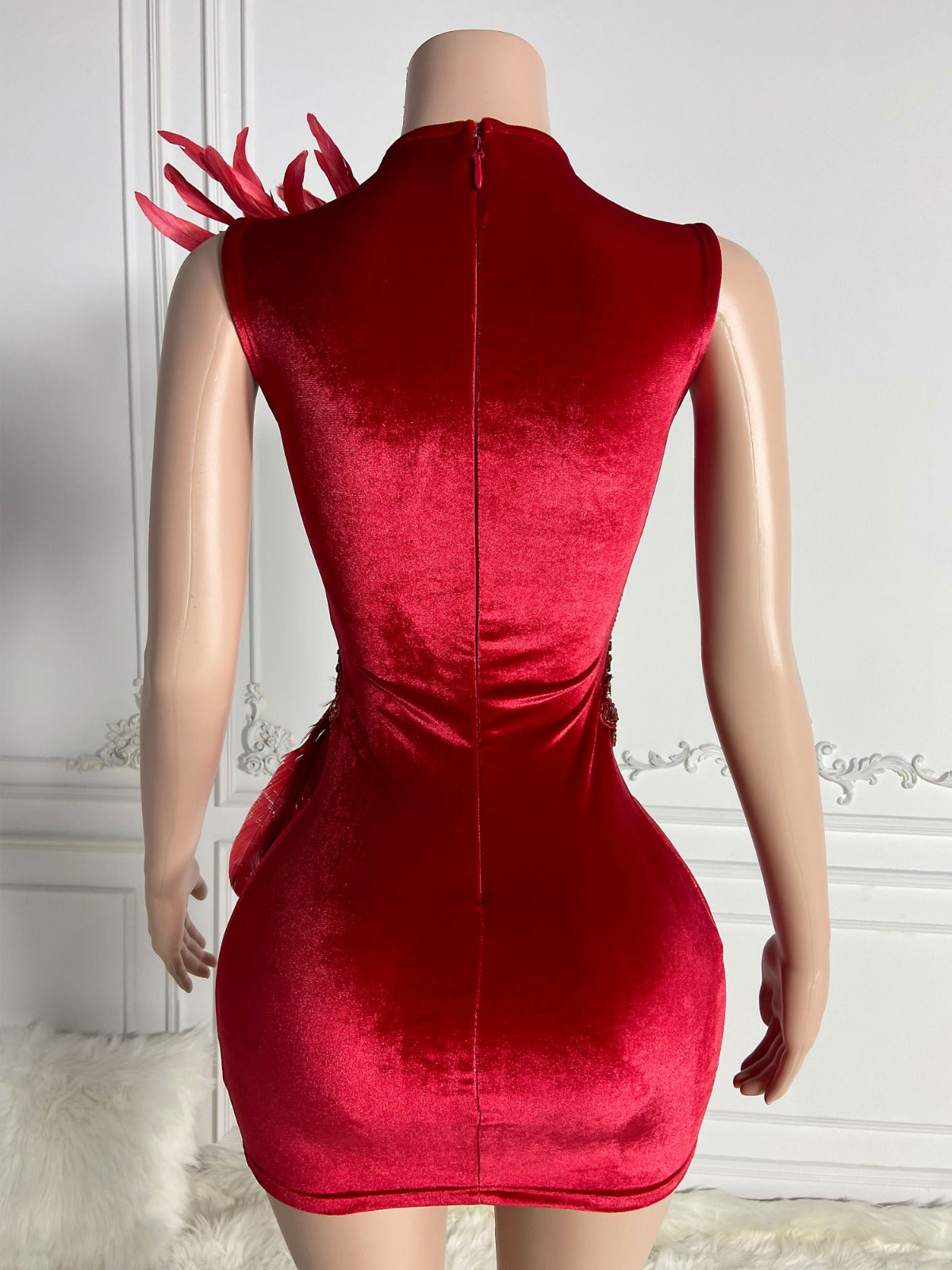 PRINCESS - RED FEATHER DRESS