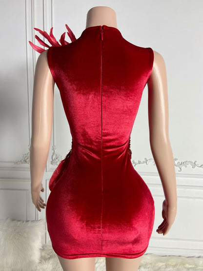 PRINCESS - RED FEATHER DRESS