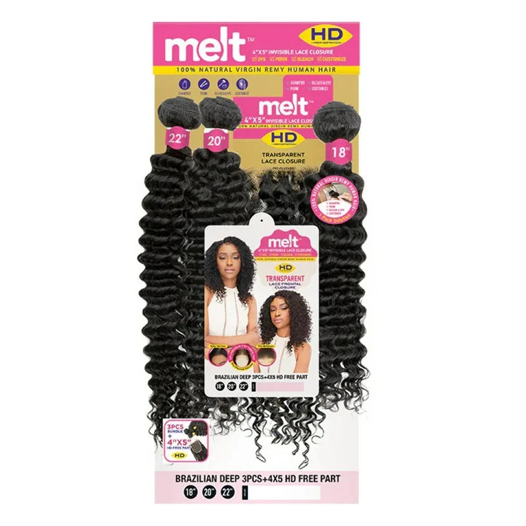 Janet collection Melt Brazilian Deep 3PCS + 4X5 Free Part