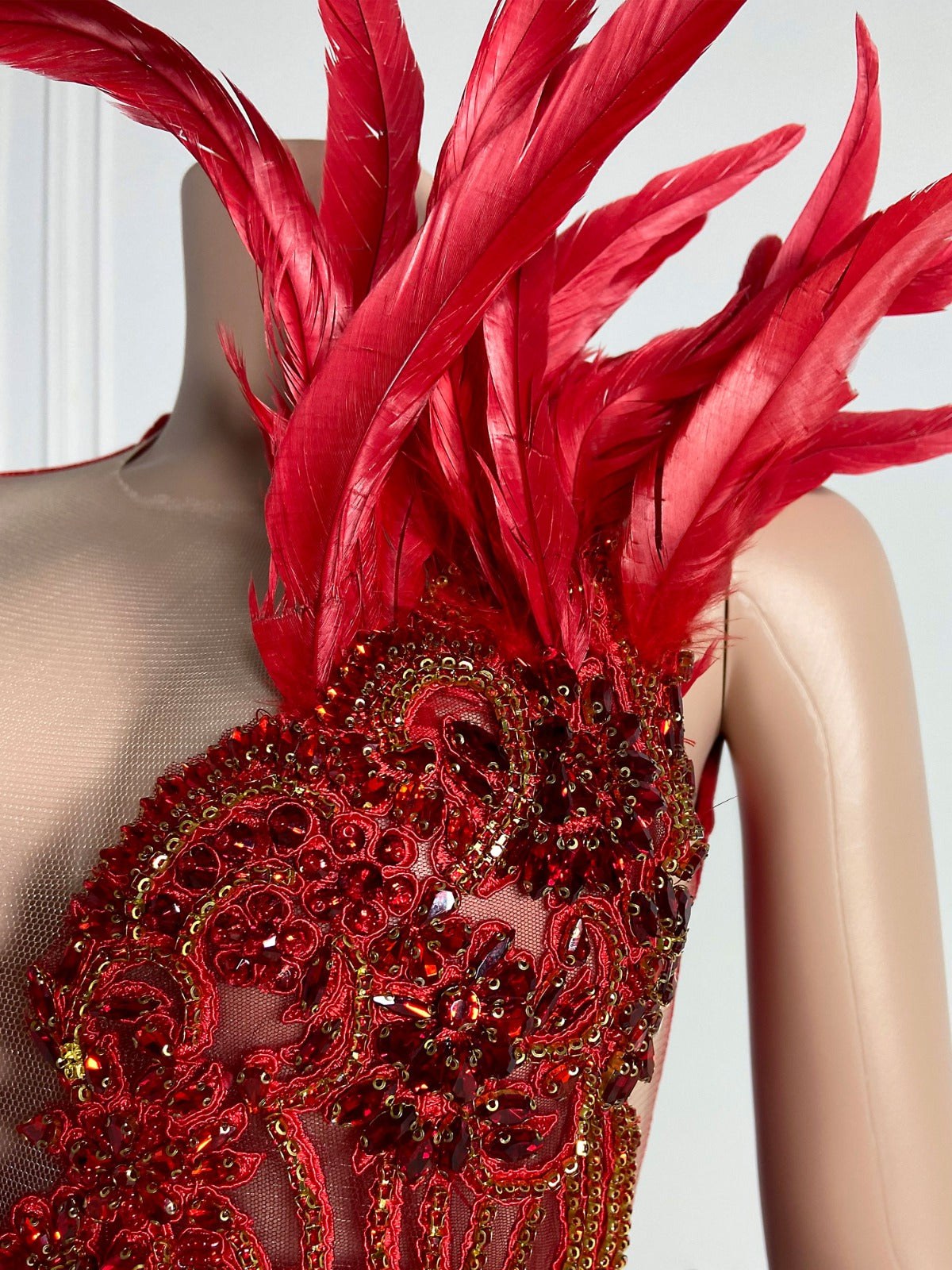 PRINCESS - RED FEATHER DRESS