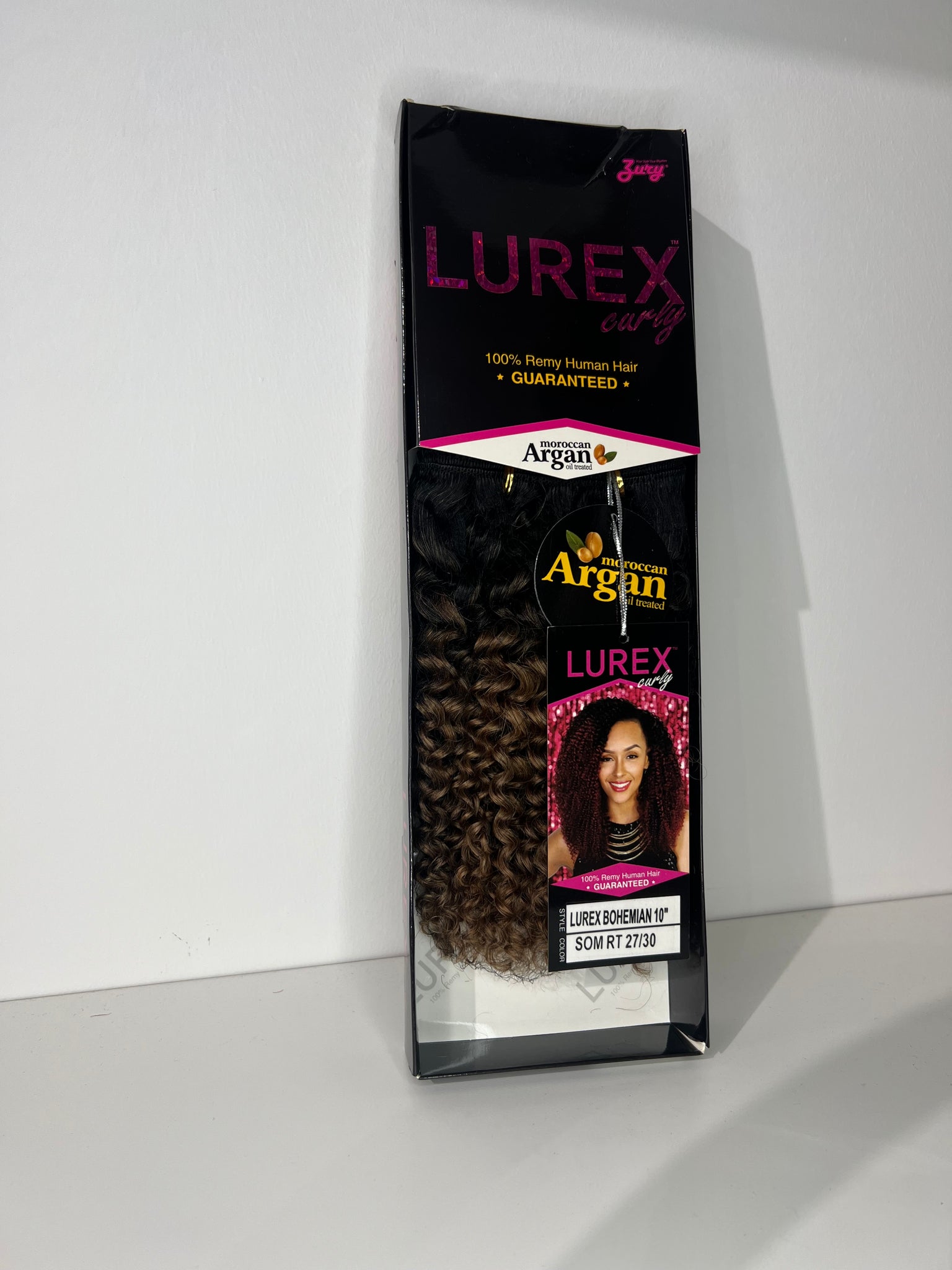 Zury lurex curly 100% remy human hair lurex bohemian 10” color 27/30