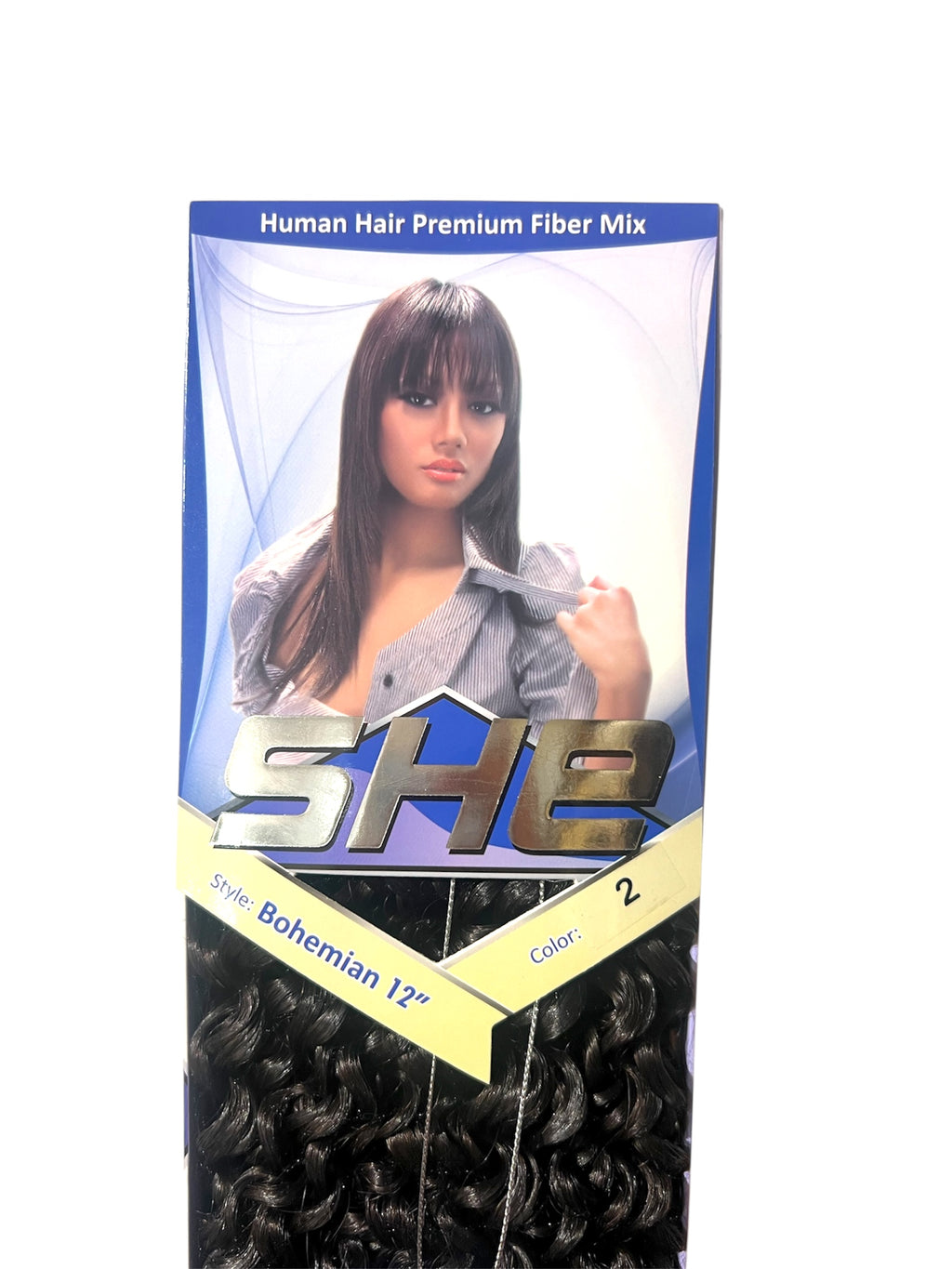 SHe Natural Human Hair wet & wavy 12 Inch Color #2