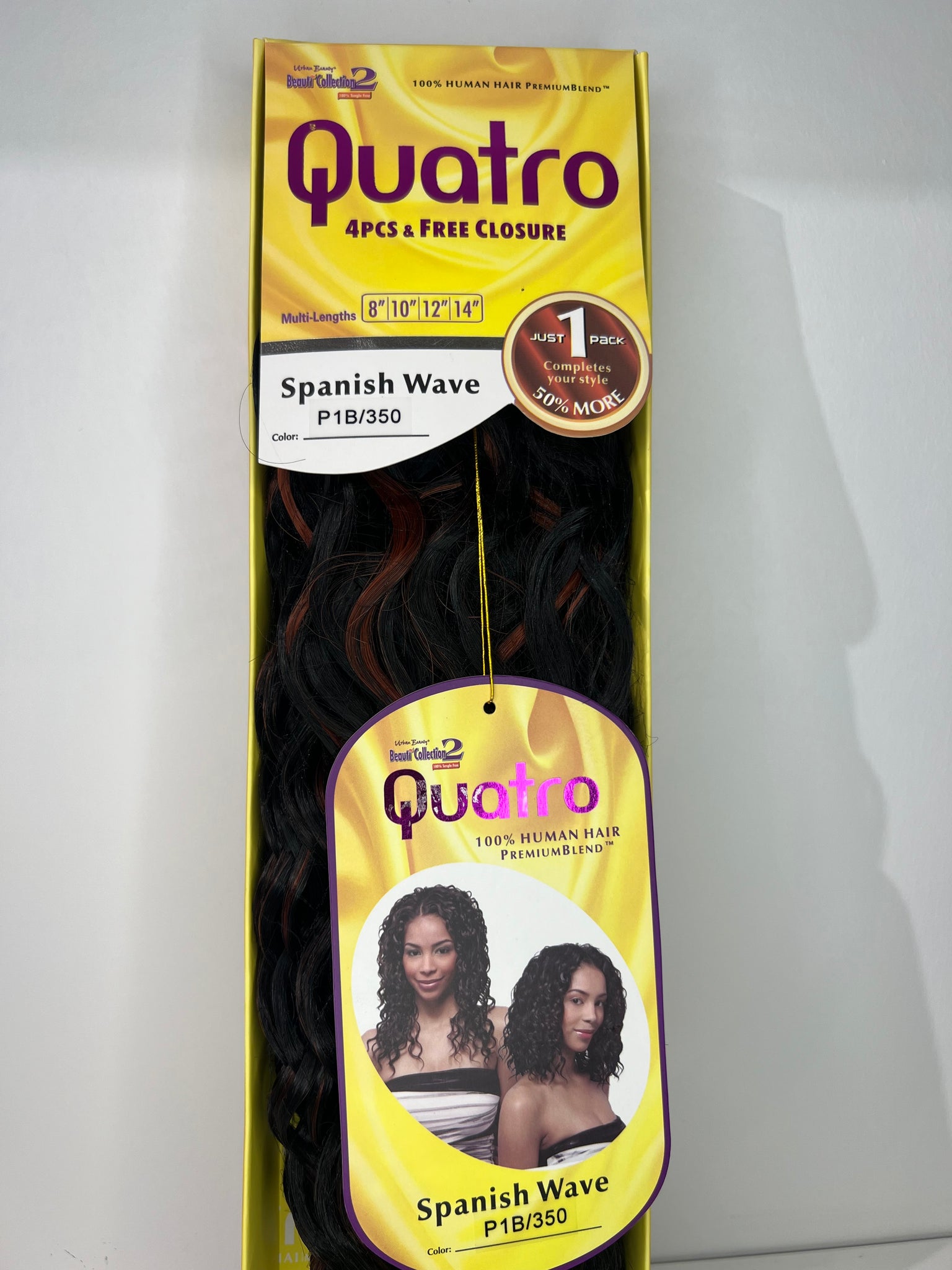 Urban beauty Beauty collection2 QUATRO 4pc & free closure 8”10”12”14” Spanish wave color P1b/350