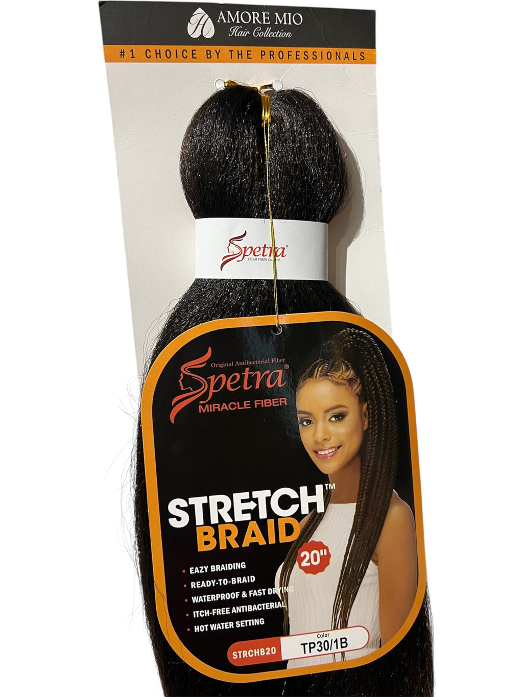 Amore Mio Spetra Miracle Fiber Stretch Braid 1 Pack 20” Braiding Hair #TP30/1B