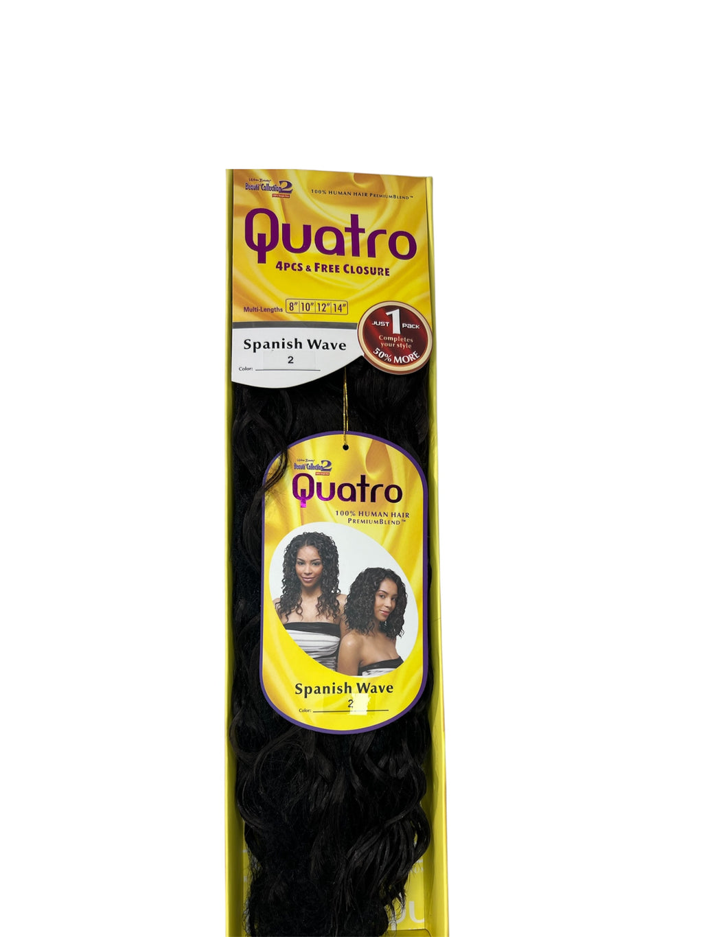 Urban beauty Beauty collection2 QUATRO 4pc & free closure 8”10”12”14” Spanish wave color #2