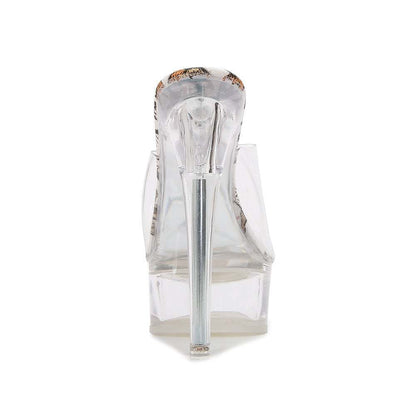 CRYSTAL CLEAR 15CM HIGH HEELS
