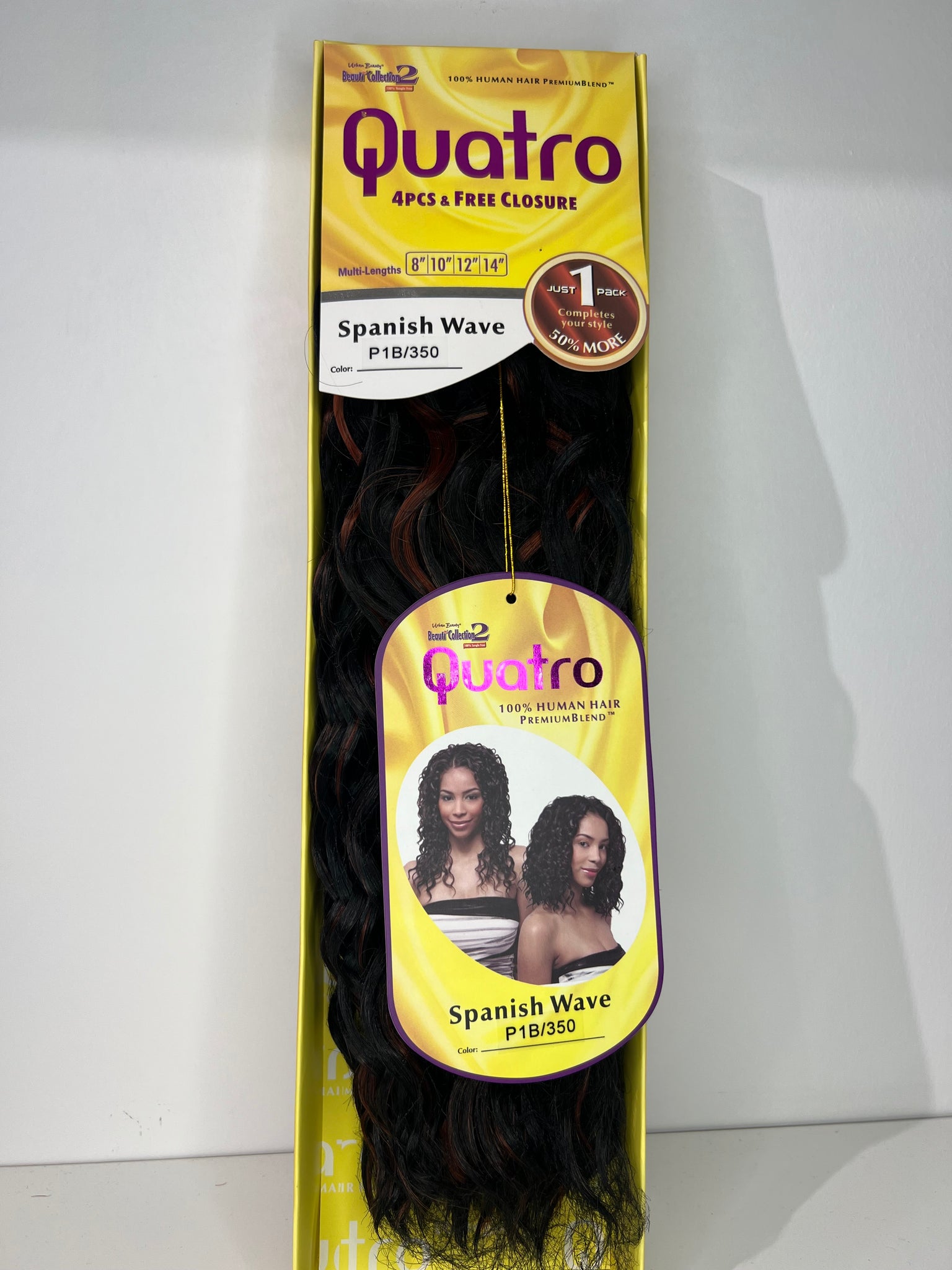 Urban beauty Beauty collection2 QUATRO 4pc & free closure 8”10”12”14” Spanish wave color P1b/350