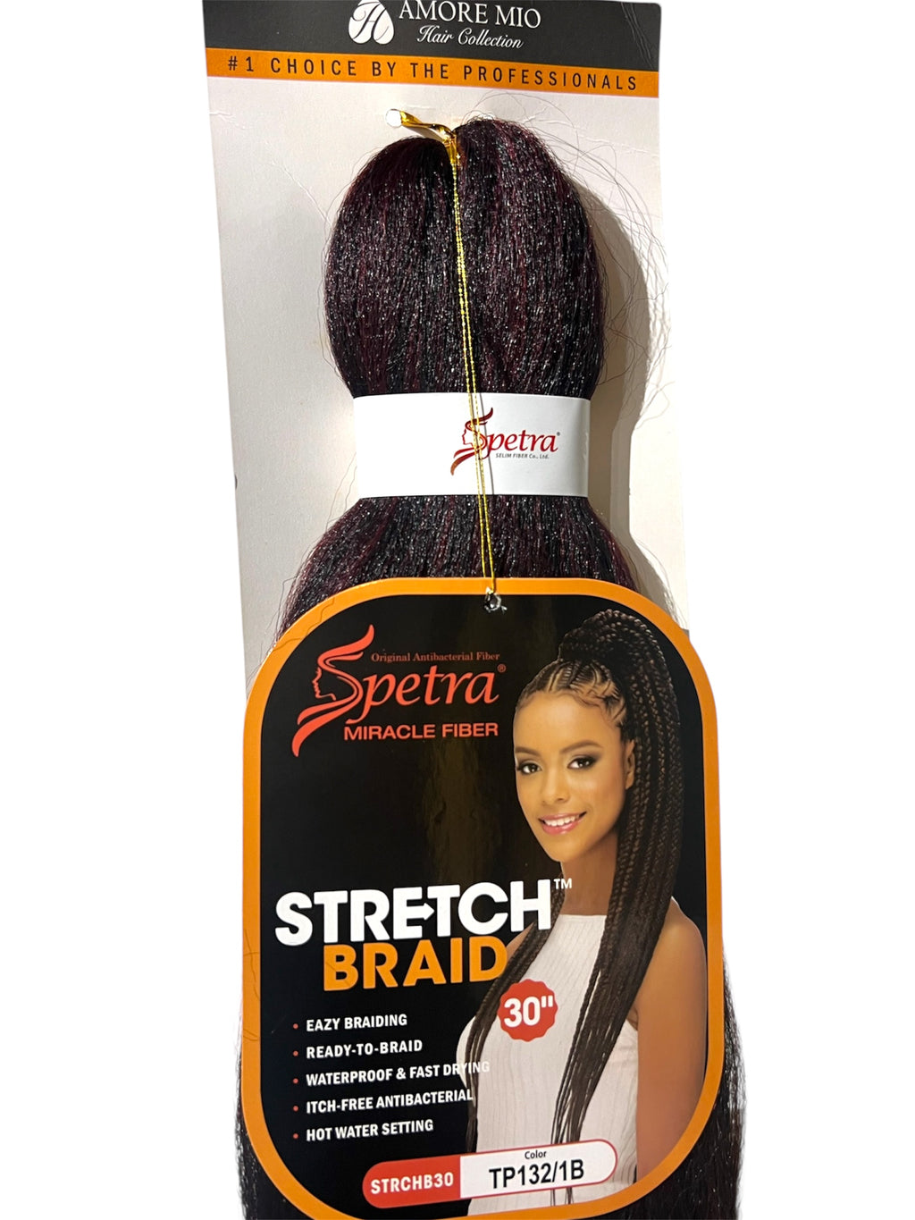 Amore Mio Spetra Miracle Fiber Stretch Braid 1 Pack 30” Braiding Hair color TP132/1B