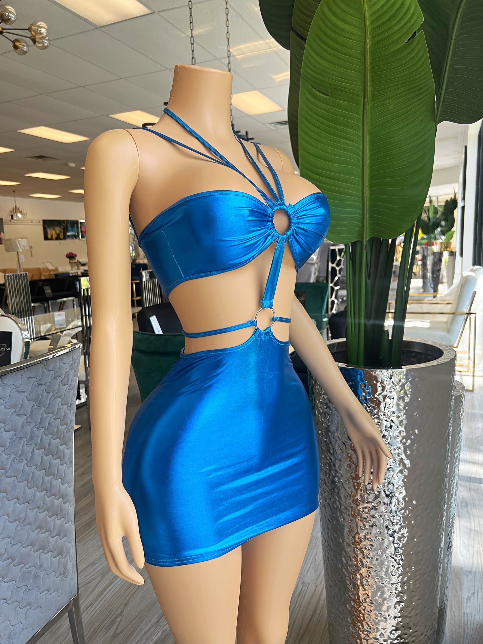 Sexy Y2K Blue Dress