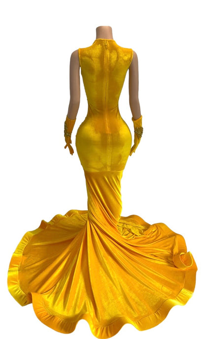 BEAUTY- YELLOW DIAMOND DRESS