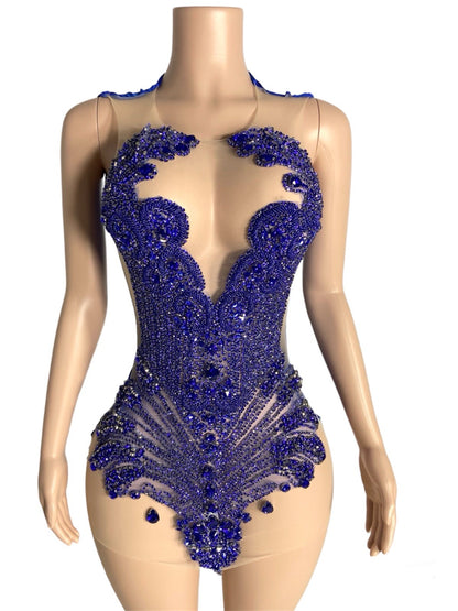 ROYAL BLUE DIAMOND DRESS