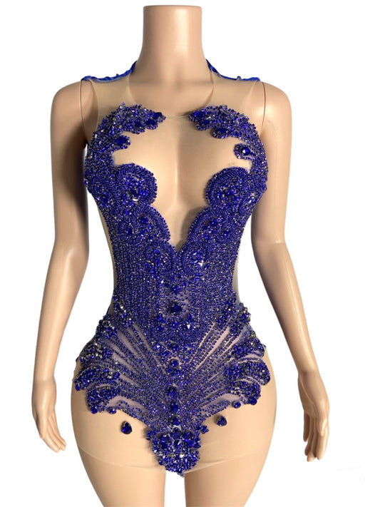 ROYAL BLUE DIAMOND DRESS