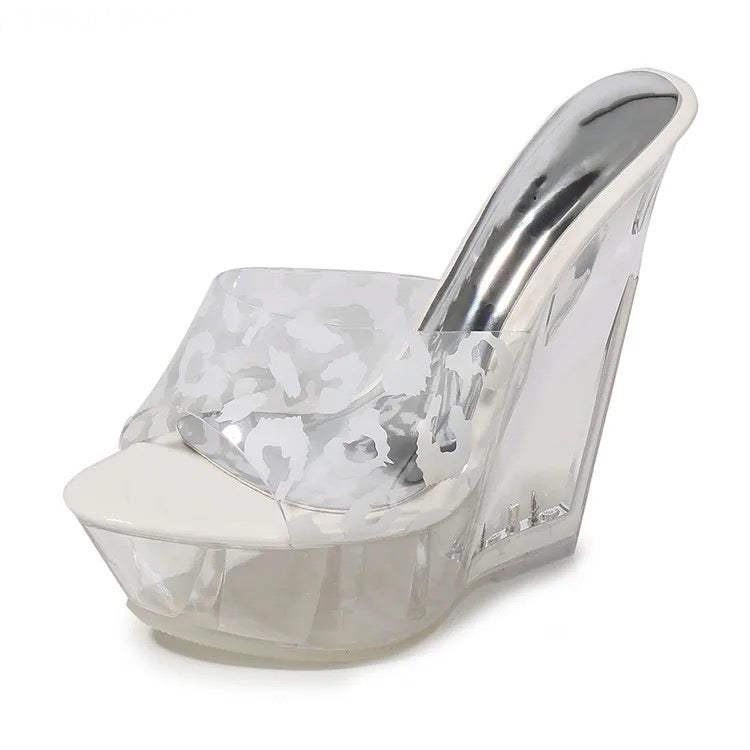 LEOPARD PRINT  PLATFORM HIGH HEELS