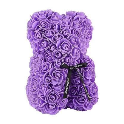 PURPLE HEART ROSE BEAR