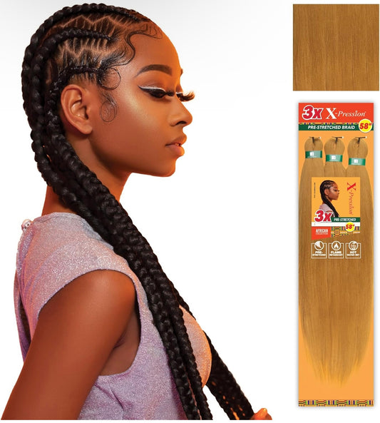 3X X-PRESSION PRE-STRETCHED BRAID 58″ #27