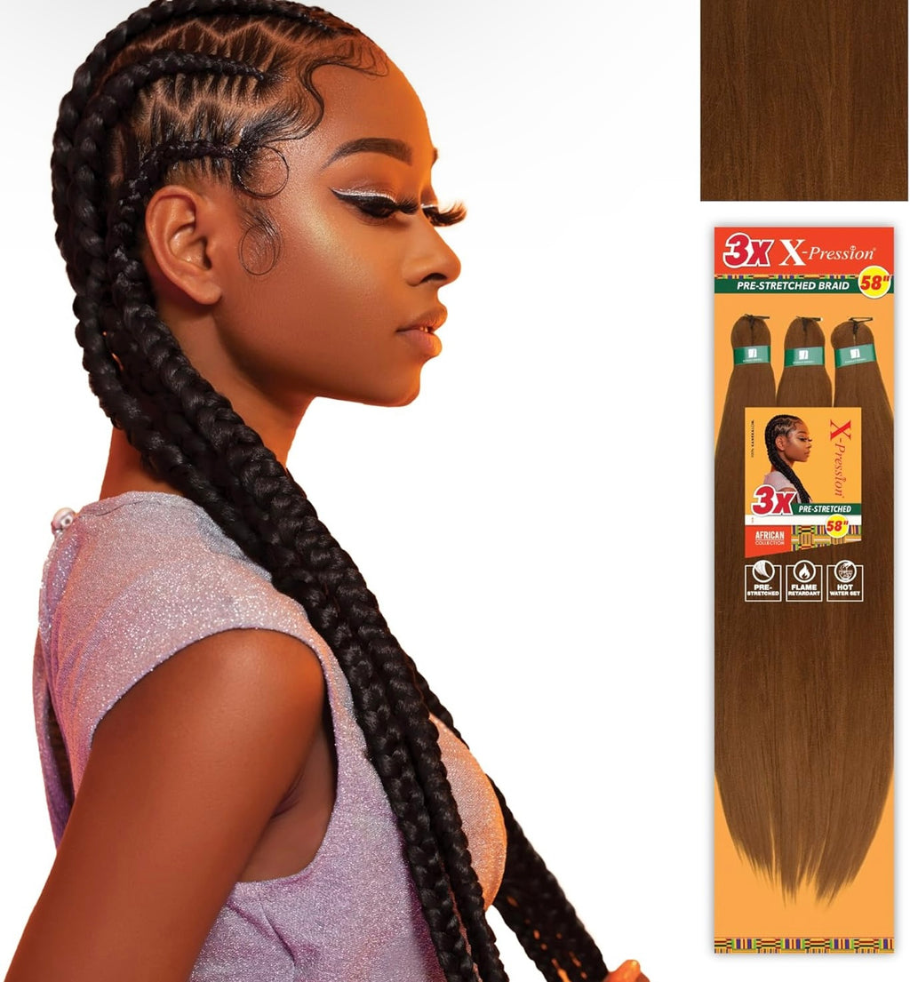 3X X-PRESSION PRE-STRETCHED BRAID 58″ #30