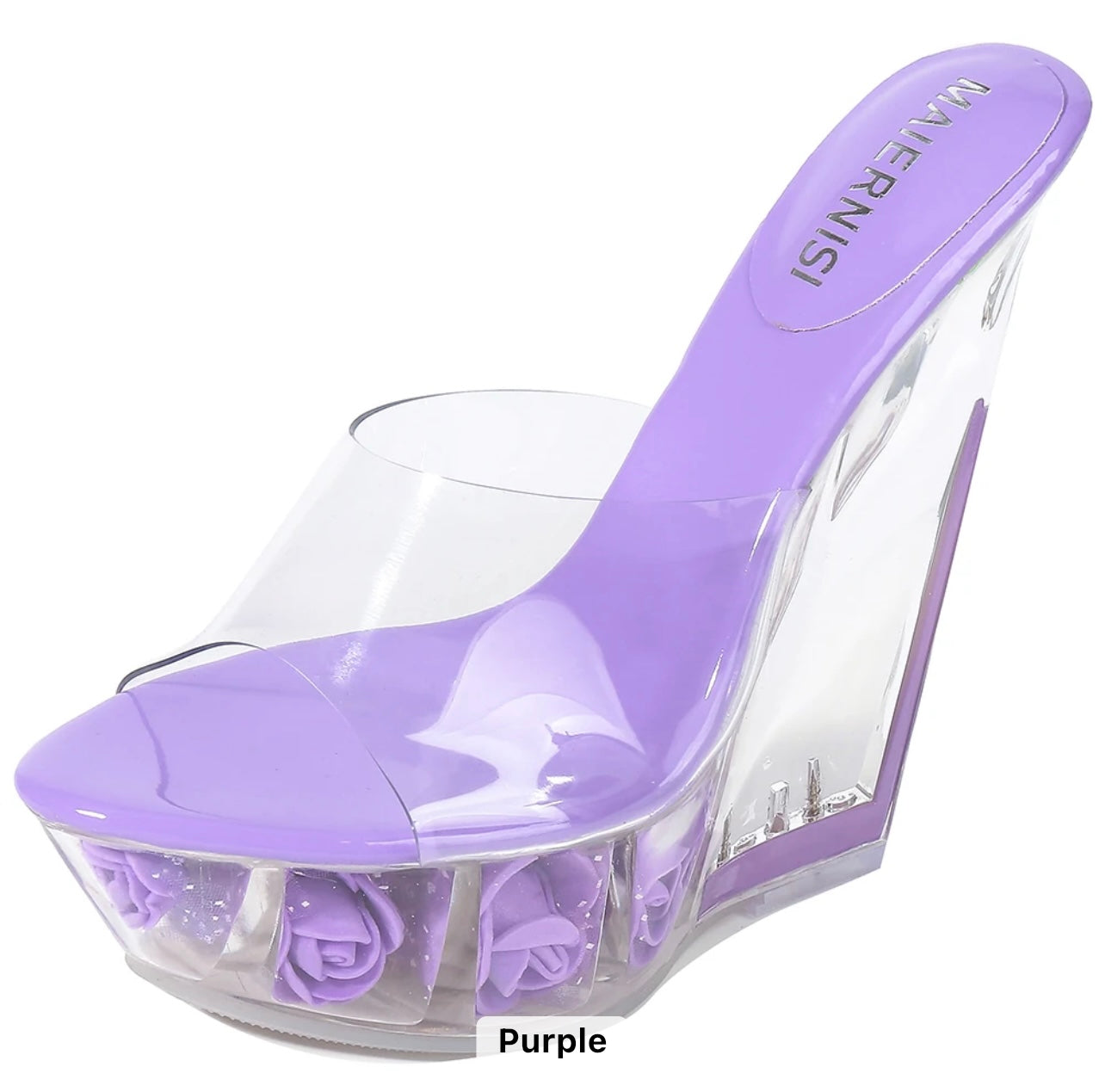 PURPLE CRYSTAL PLATFORM HIGH HEELS