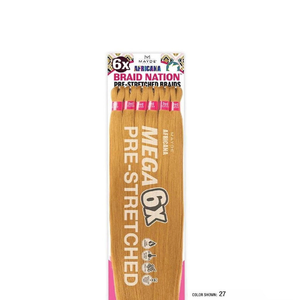 Mayde Beauty Africana Pre-Stretched Braid - 6X BRAID NATION 24”