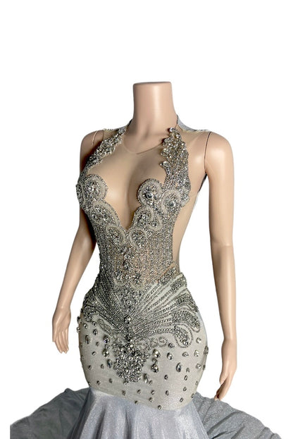 SNOW-DIAMOND SILVER DRESS