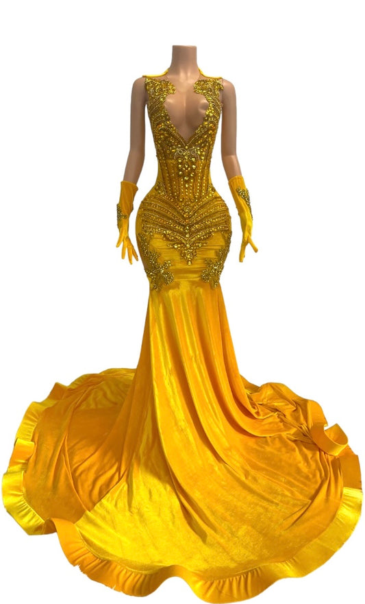BEAUTY- YELLOW DIAMOND DRESS
