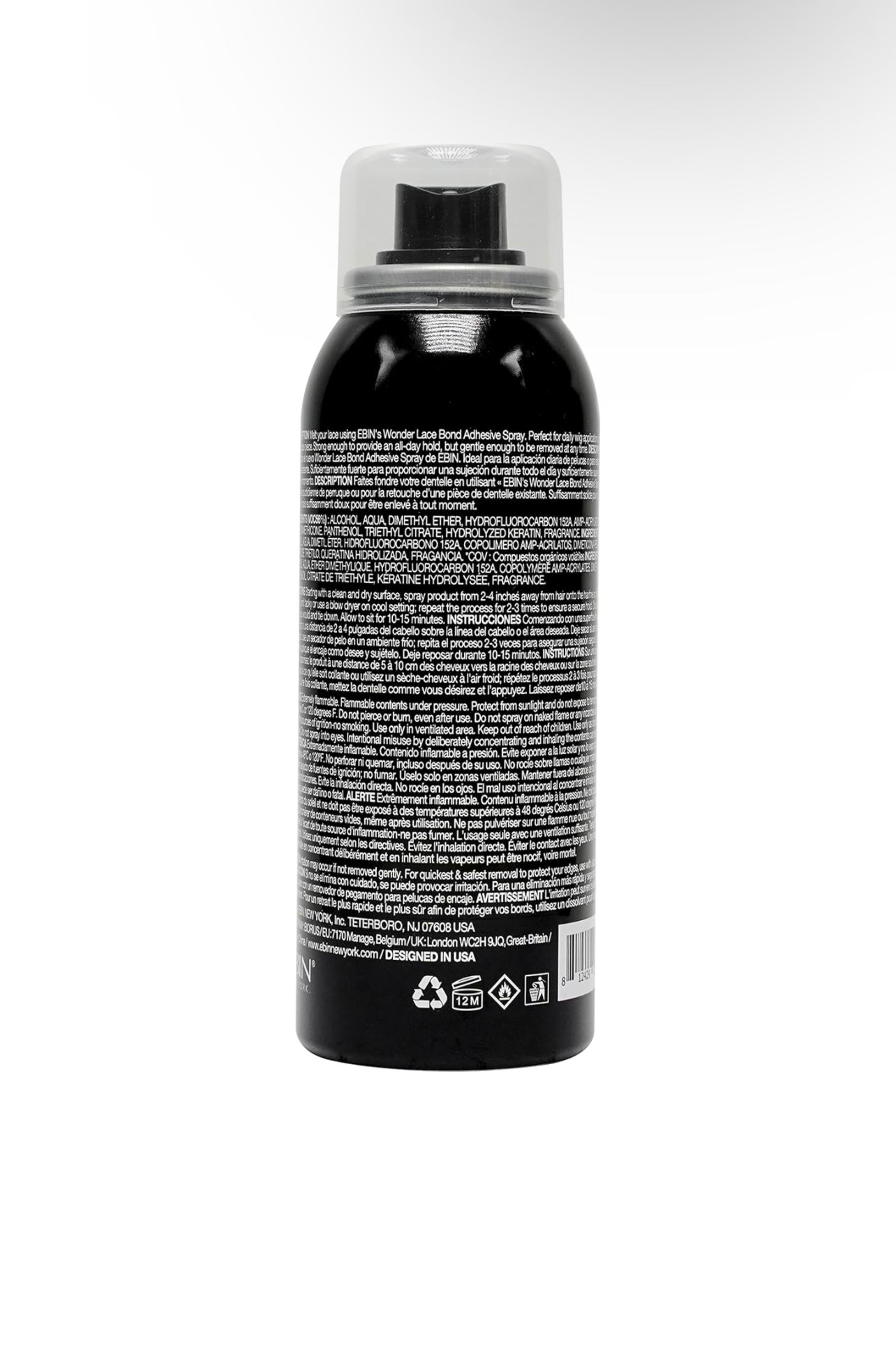 Ebin New York Wonder Lace Bond Adhesive Spray Supreme Extreme Firm Hold 2.7 Oz