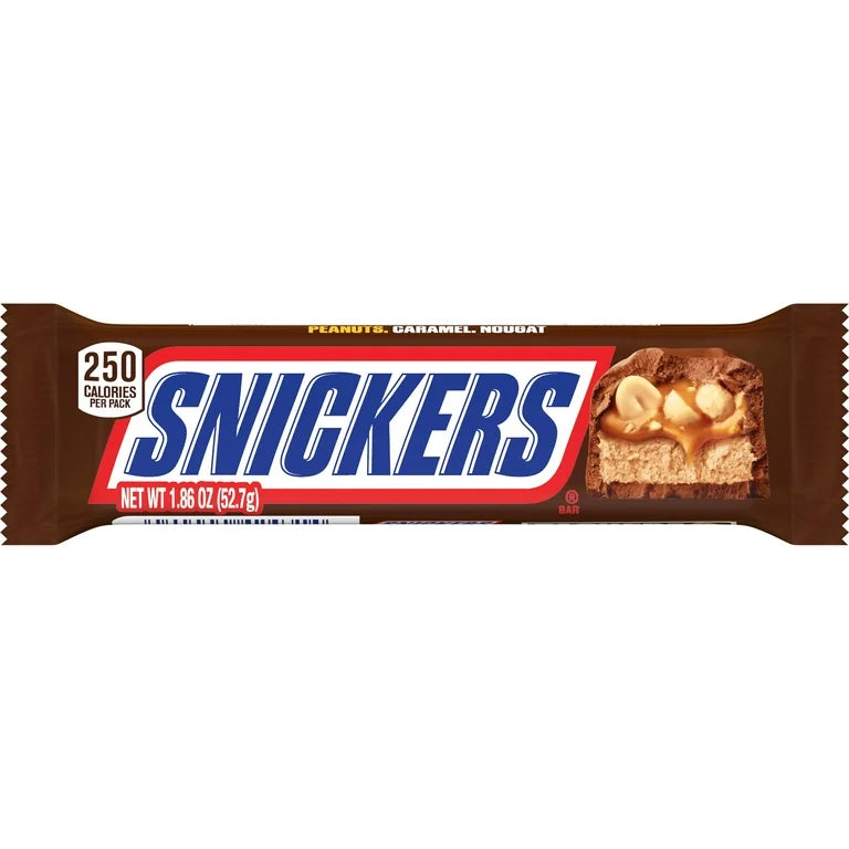 Snickers Milk Chocolate Candy Bars, Full Size, 1.86 oz.,