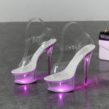 PURPLE LED HIGH HEELS