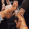 square toe lace up Heels