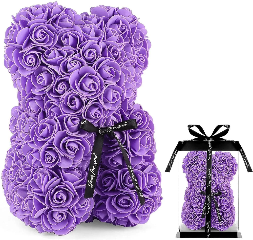 PURPLE HEART ROSE BEAR