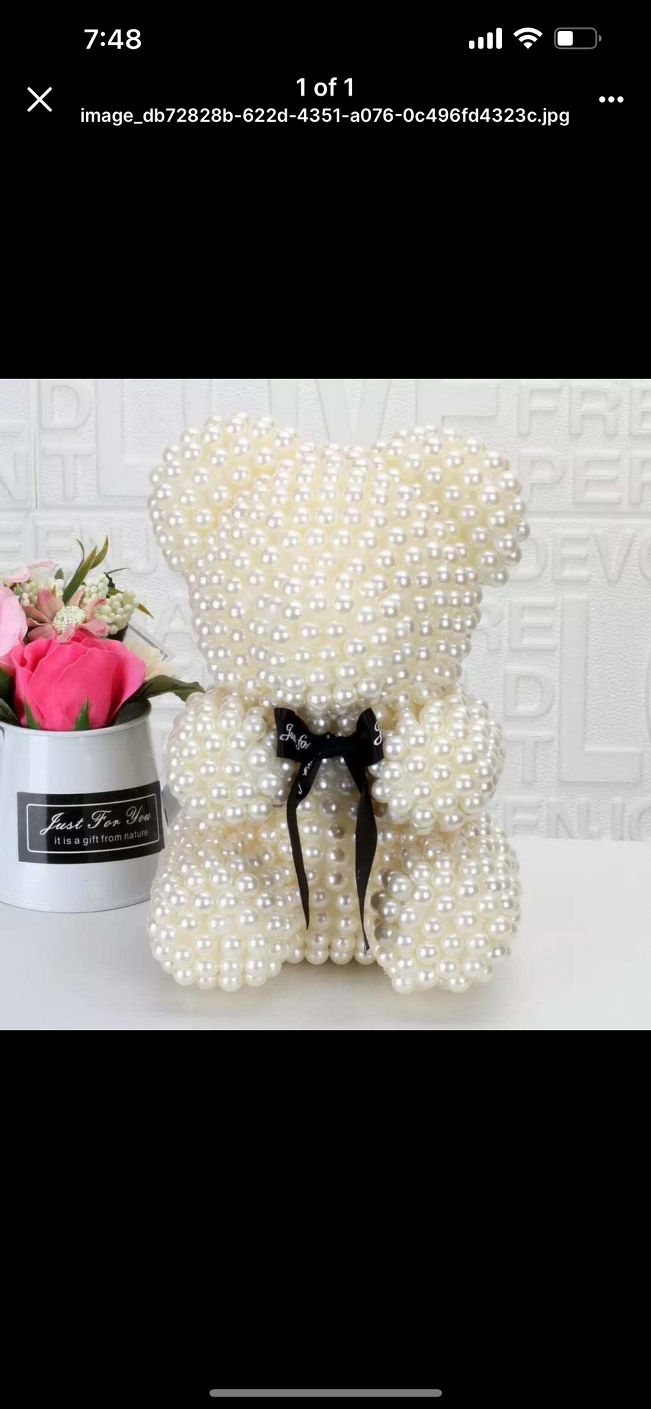 WHITE PEARL ROSE BEAR