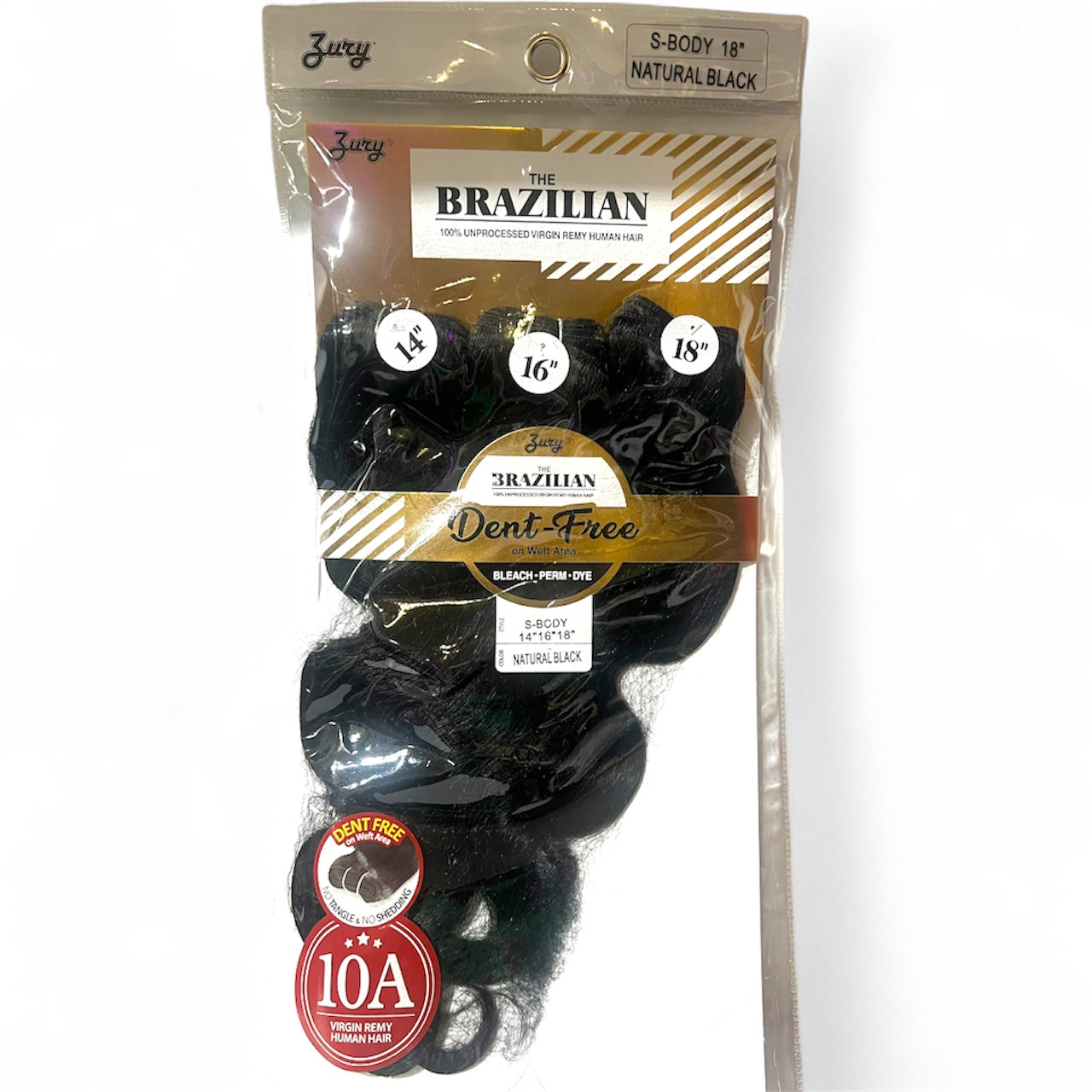 Zury the Brazilian 100% human virgin rent hair 14”16”18