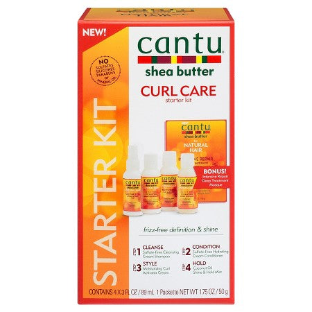 Cantu Shea Butter Curl Care Starter Kit, 4x3 fl oz,