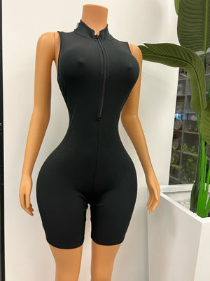 Solid Black Play Suit