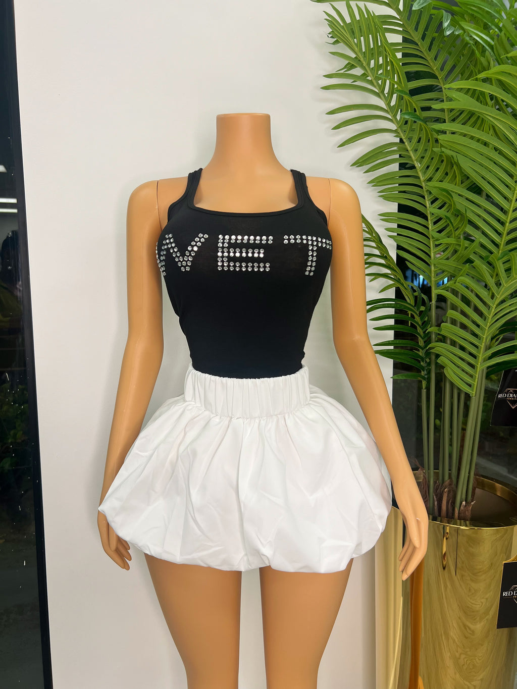 Wet Bubble Skirt 2 Pieces Set