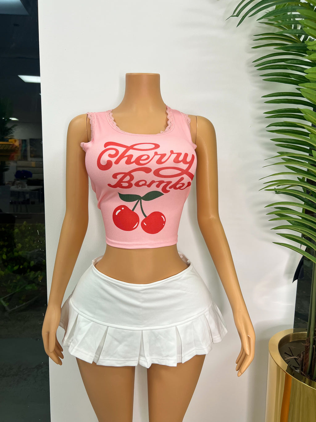 Chery pink tank top