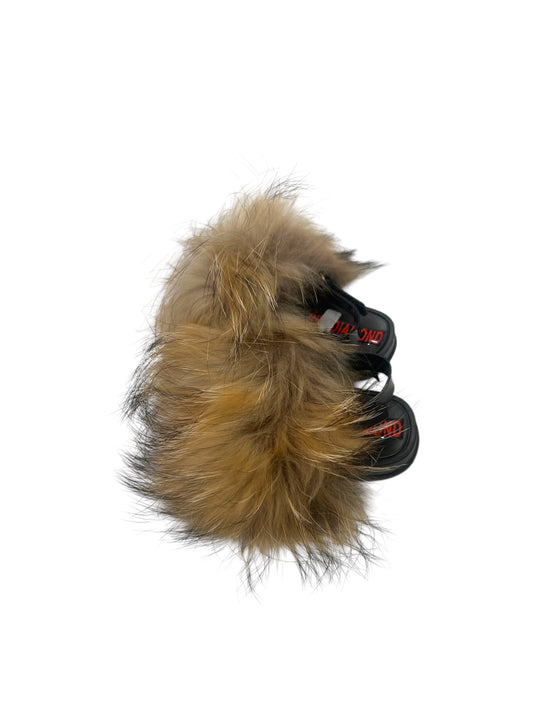 Toddler faux fur slides brown