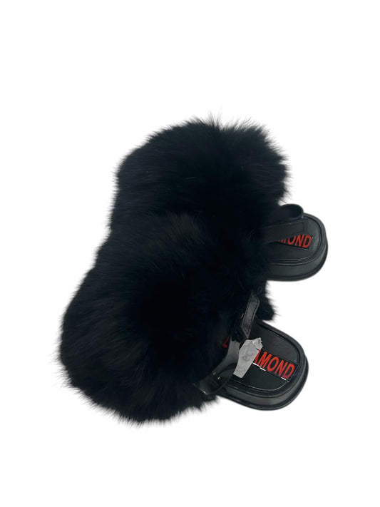 Toddler faux fur slides black