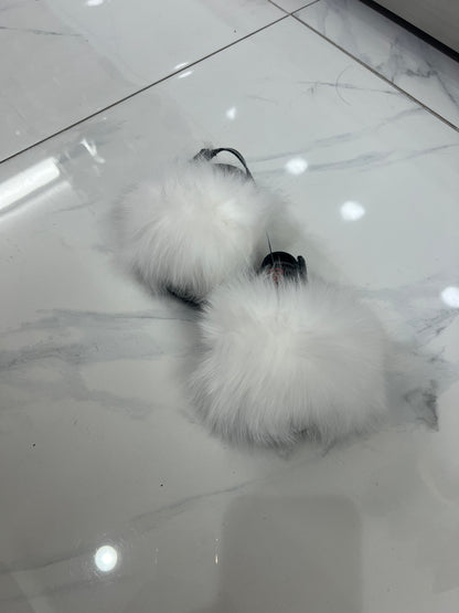 Toddler faux fur slides white