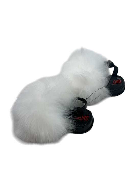Toddler faux fur slides white