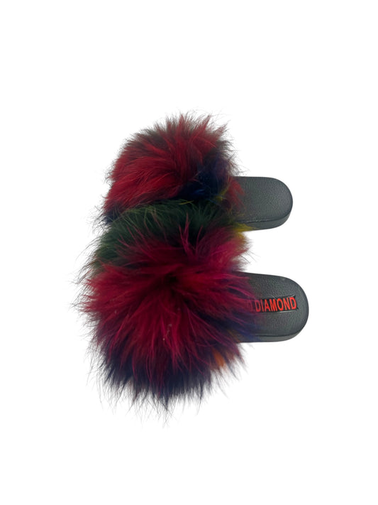 Kids faux fur slides rakoun